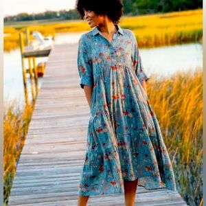 NATURAL LIFE Blue Floral Maxi Dress
